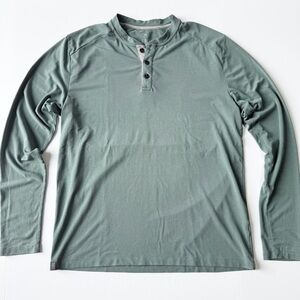 Free Fly Men's Bamboo Flex Long Sleeve Henley sage green medium